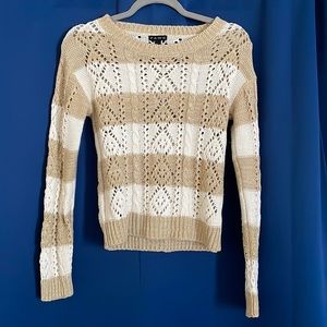 Tan and cream sweater size small